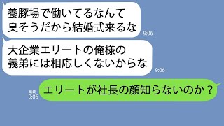 【LINE】姉の婚約者｢養豚場やってるなんて臭そうだから結婚式には来るな｣→俺がもうひとつの顔を見せると急に青ざめて…【総集編】