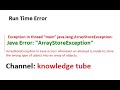ArrayStoreException Error in java