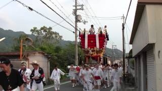 2017年八尾高安夏祭り7月16日 本宮18時6分大窪太鼓台帰路