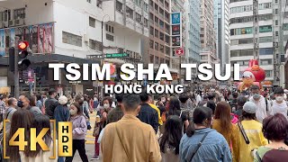 Walking at TSIM SHA TSUI and AVENUE OF STARS -Hong Kong's Most Crowded District | Kowloon | 4K HDR