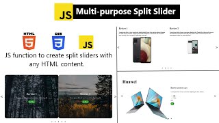 How to use my dynamic content Split Slider in your code | HTML CSS JavaScript