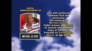 Michael Elouis ~ Short Obituary