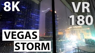 8K VR180 | Thunder and Lightening from a Las Vegas Hotel Room at Night | Sleep Aid