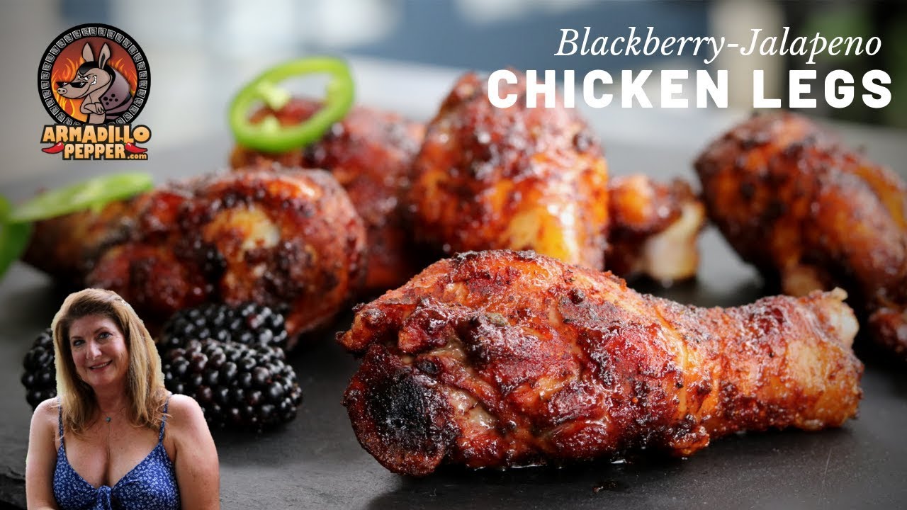 Smoked Chicken Legs On Pit Boss Pellet Grill With Blackberry-Jalapeno ...