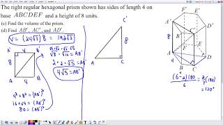 Volume and Diagonals of a Hexagonal Prism