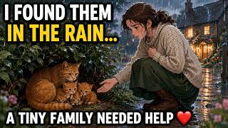 rescuing a stray orange tabby family on a rainy english day