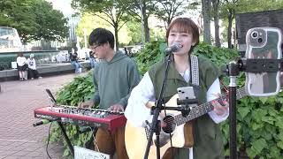 24.5.3　#美しく咲く花　＃みさーもん #いのうえじゅん　#路上ライブ　＃栄噴水前　＠misaamonn_　　＠pianomaninoue