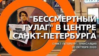 Активисты выстроились в центре города Санкт-Петербург на акции \