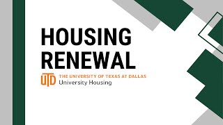 UT Dallas Returning Resident Renewal Application Video