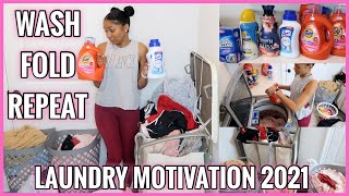 EXTREME LAUNDRY MOTIVATION 2021 | ALL DAY LAUNDRY ROUTINE | WASH FOLD REPEAT | CLEANING MOTIVATION |