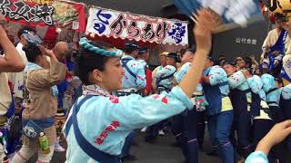 寺宿の山車  のの字廻し　山村会館前交差点  佐原の大祭 夏祭り2018 初日