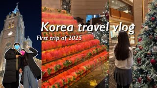 Korea vlog| first trip of the year, first vlog of 2025, strawberry buffet, Myeongdong cathedral