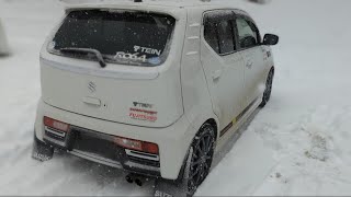 アルトワークス4ＷＤ 奥日光雪道走行してきました。車高調入れて初なのでドキドキです。