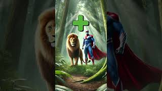 Superhero and Lion: The Epic Fusion of Strength!