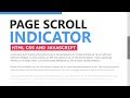 Page Scroll Indicator with Html CSS & Javascript