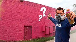 I Tried Painting My First HOT PINK Mural