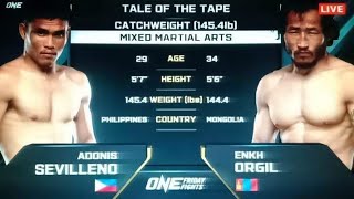 Sevilleno VS Orgil in One Championship full fight