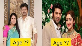 indian filim actors and wife age |vijay and wife age | arya and wife age | fahadh and nasriya age |