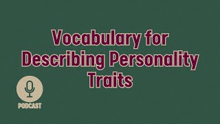 Vocabulary for Describing Personality Traits