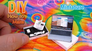 DIY Miniature Laptop MacBook Air | DollHouse notebook
