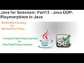 Java for Selenium | Part13 | What is Polymorphism In Java