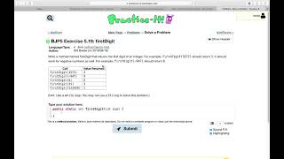 Exercise 5.19 (firstDigit) Java Tutorial || Practice-It