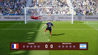 France vs Argentina - Penalty Shootout | FIFA World Cup 2022 Qatar | Mbappe vs Messi | PES Gameplay