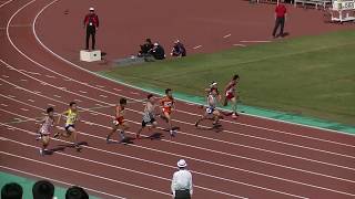 20180422朝日記録会 中学1,2年男子100m決勝2組