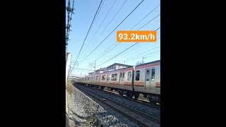 JR東日本 武蔵野線E231系 2021/11/3 12:35 東川口〜東浦和 93.2km/h高速通過 #shorts