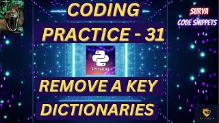 Coding Practice 31| Remove A Key | CCBP | NxtWave CCBP 4.0 |Python Coding | Python