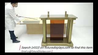 14315 deluxe wood acrylic gold amber brown podium pulpit lectern church school event conference deba