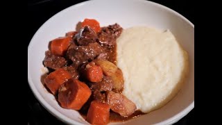 Brasato di Manzo (Beef braised in red wine , with Parmesan grits)