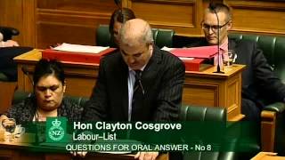21.11.13 - Question 8: Hon Clayton Cosgrove to the Minister of Finance