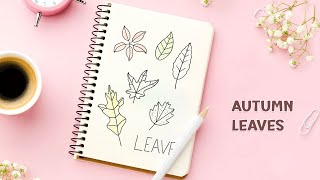 How to draw Autumn Leaves | Easy Step By Step Leaf Drawing