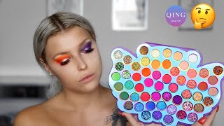 AMAZING EYESHADOW PALETTE? QING BEAUTY EYESHADOW PALETTE REVIEW \u0026 TUTORIAL