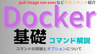 【Docker基礎】Dockerコマンドよく使うもの pull image run exec イメージのタグやオプションについても解説