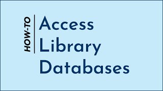 How to Access Library Databases (Lone Star College)