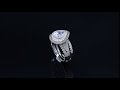 2.67ct forever one cluster flawless moissanite pear brilliant shape engagement rings set