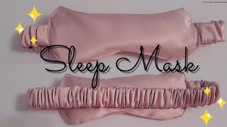 طريقة صنع ماسك النوم Sleep mask من قماش الستان بطريقة سهلة 🌿.