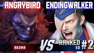 SF6 ▰ ANGRYBIRD (Akuma) vs ENDINGWALKER (#2 Ranked Ed) ▰ High Level Gameplay