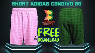 SHORT ADIDAS CONDIVO 20 - PHOTOSHOP FREE MOCKUP