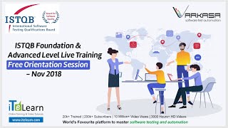 ISTQB Foundation & Advanced Level Live Training Free Orientation Session - Nov 2018