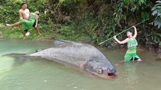 Full Video: 100 Days LIVING OFF GRID, Primitive Skills Catch Fish, Cooking Delicious Fish