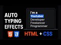 Typing Text Animation Using HTML & CSS | Auto Changing Text Effect Tutorial