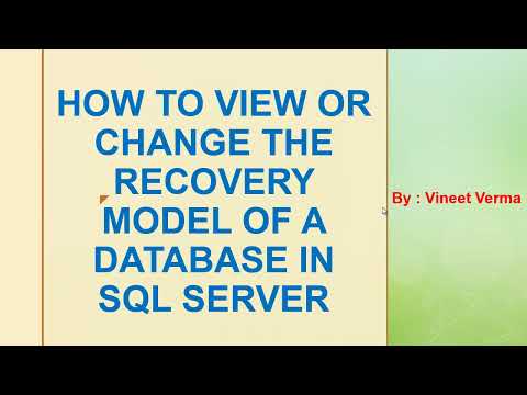 How to view or change Recovery Model of Database SQL Server