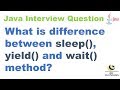 What is difference between sleep, yield and wait method ? || Java Concurrency Interview Question