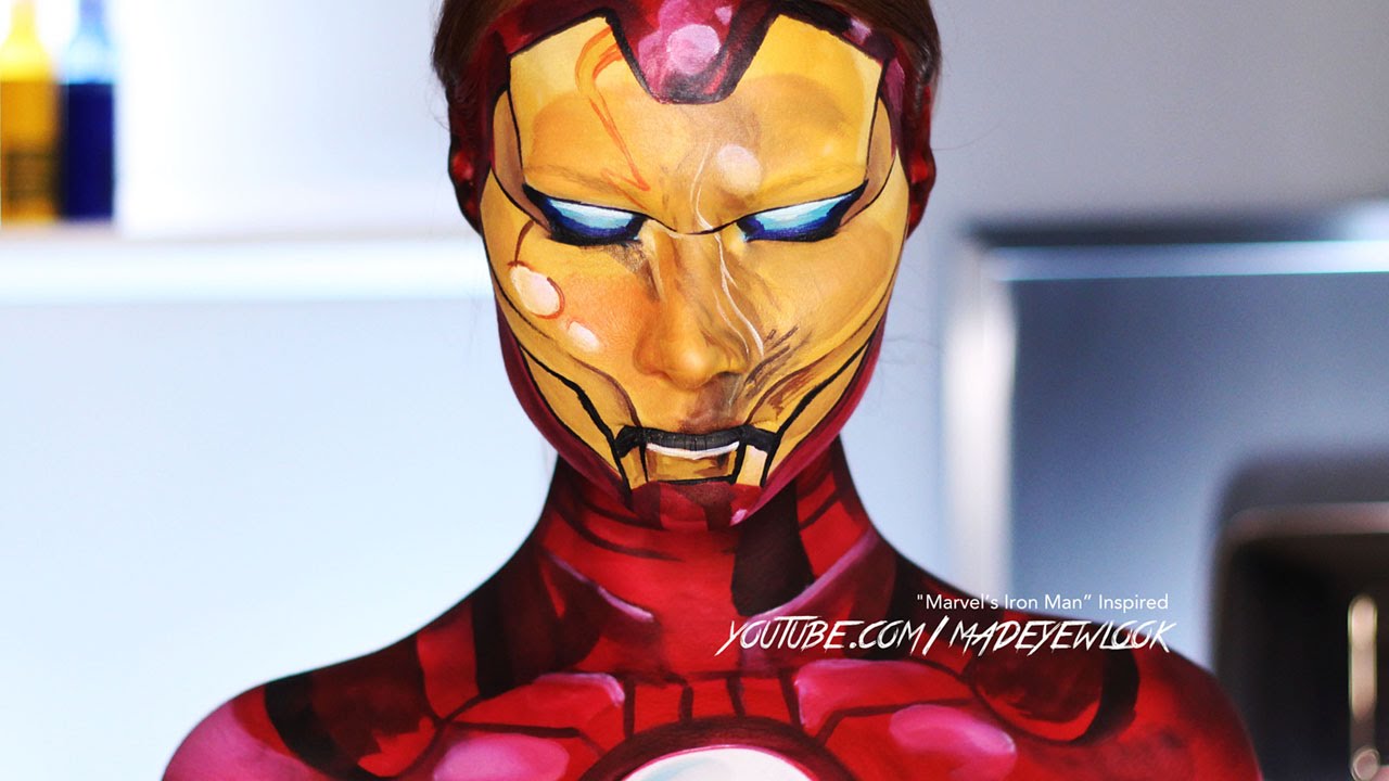 Comic Iron Man Makeup Tutorial Marvel Youtube