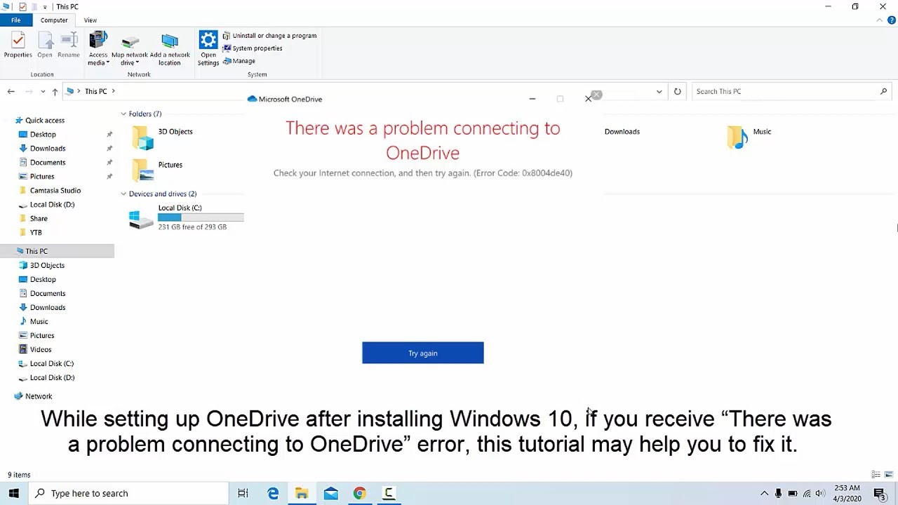 There Was A Problem Connecting To OneDrive (FIX WORKING 100%) - YouTube