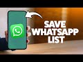 How To Save A Broadcast List On WhatsApp 2025 (iPhone & Android)