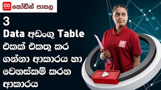 3 Data අඩංගු table එකක් එකතු කර ගන්නා ආකාරය හා වෙනස්කම් කරන ආකාරය